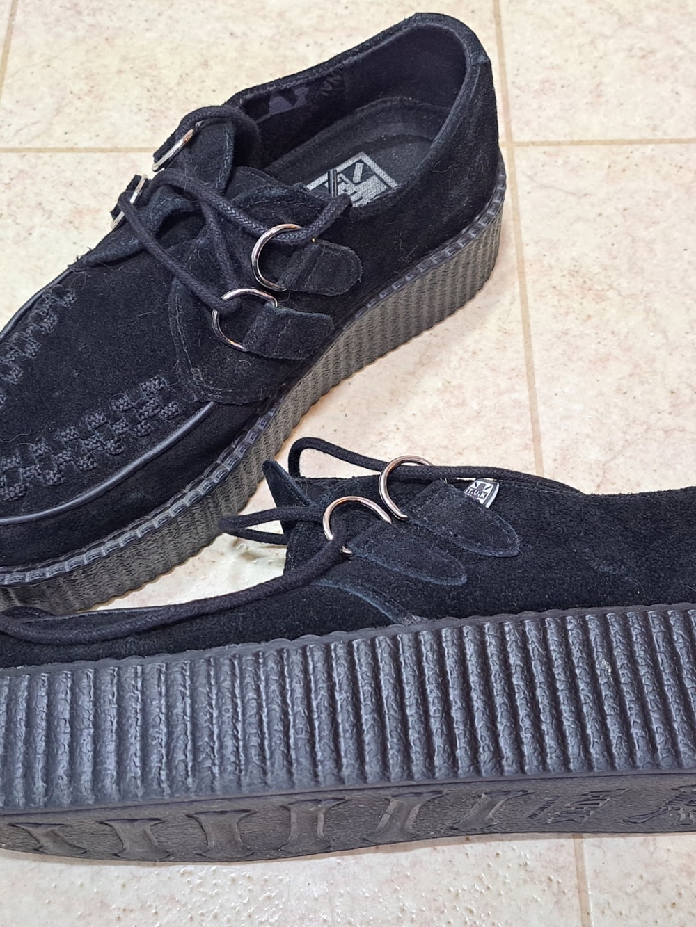 T.U.K Black Suede Creeper Loafers - A Yungblud Favorite - Picture 2 of 5